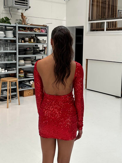 Calinda sequin dress - Red