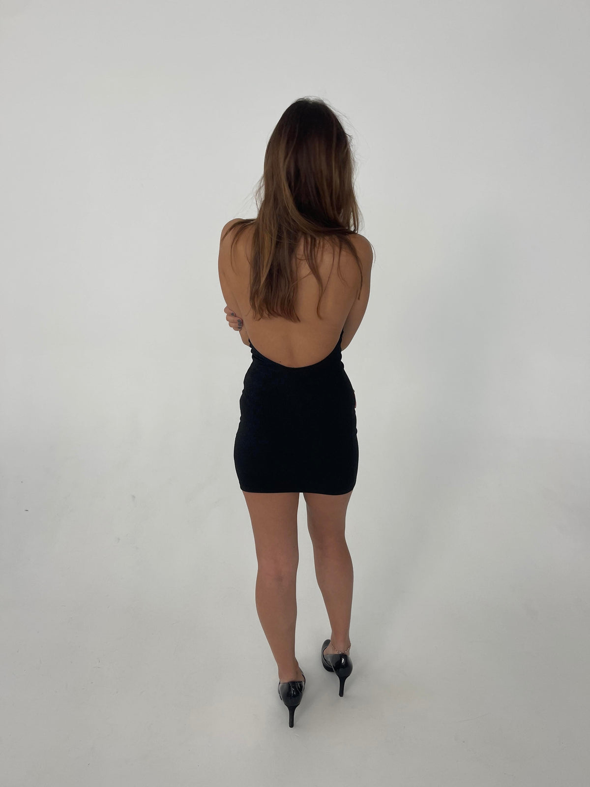 Lorraine halterneck glitter dress - Black