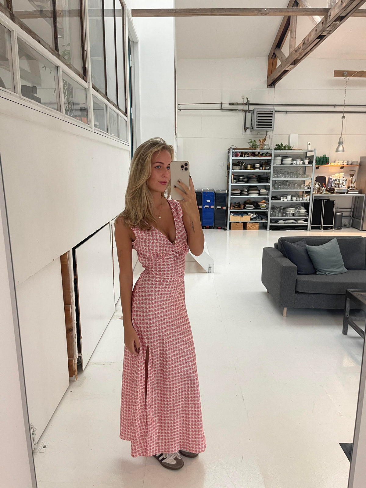 Marielle dress with clam pattern