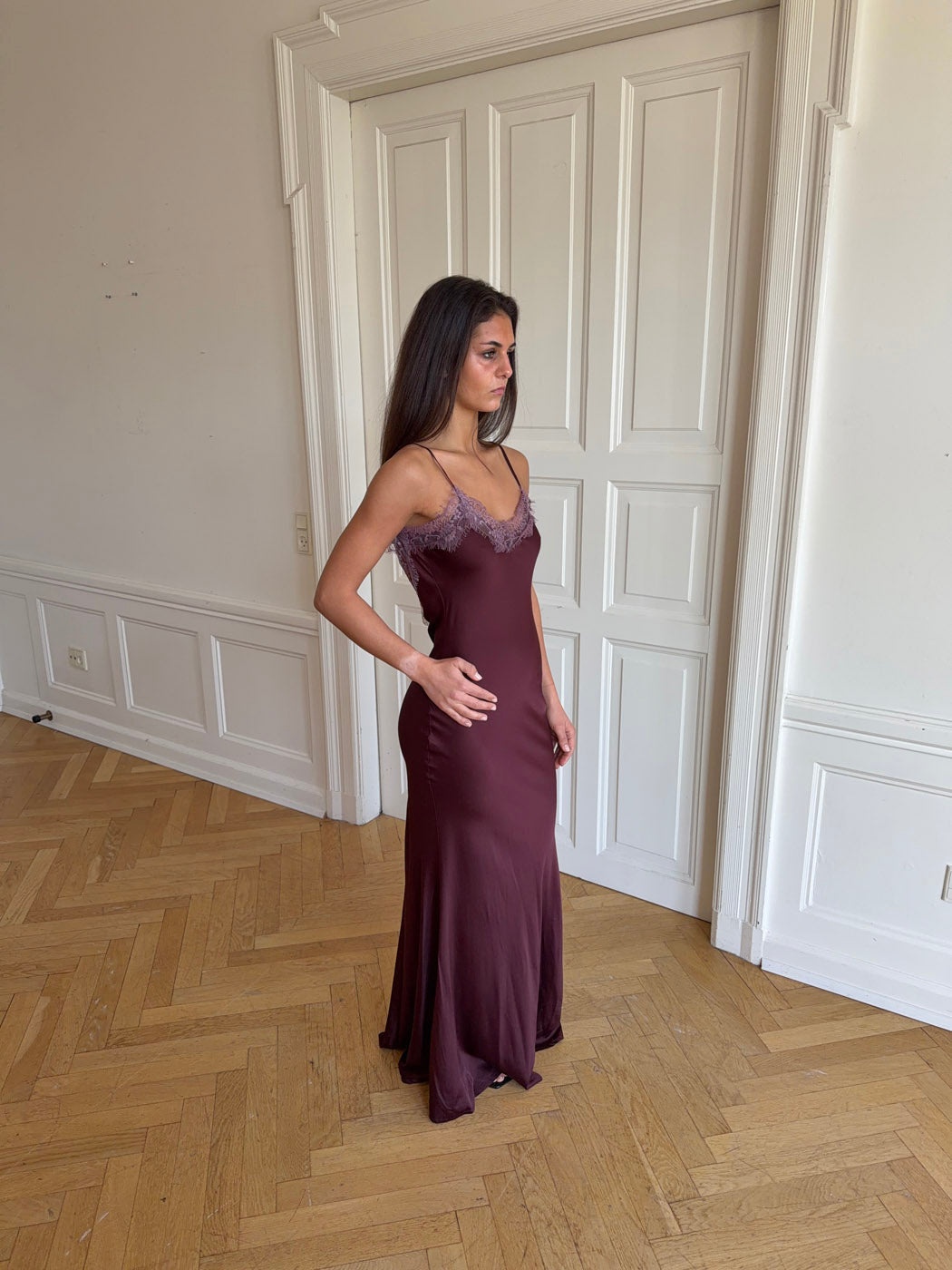 Vera satin dress - Purple