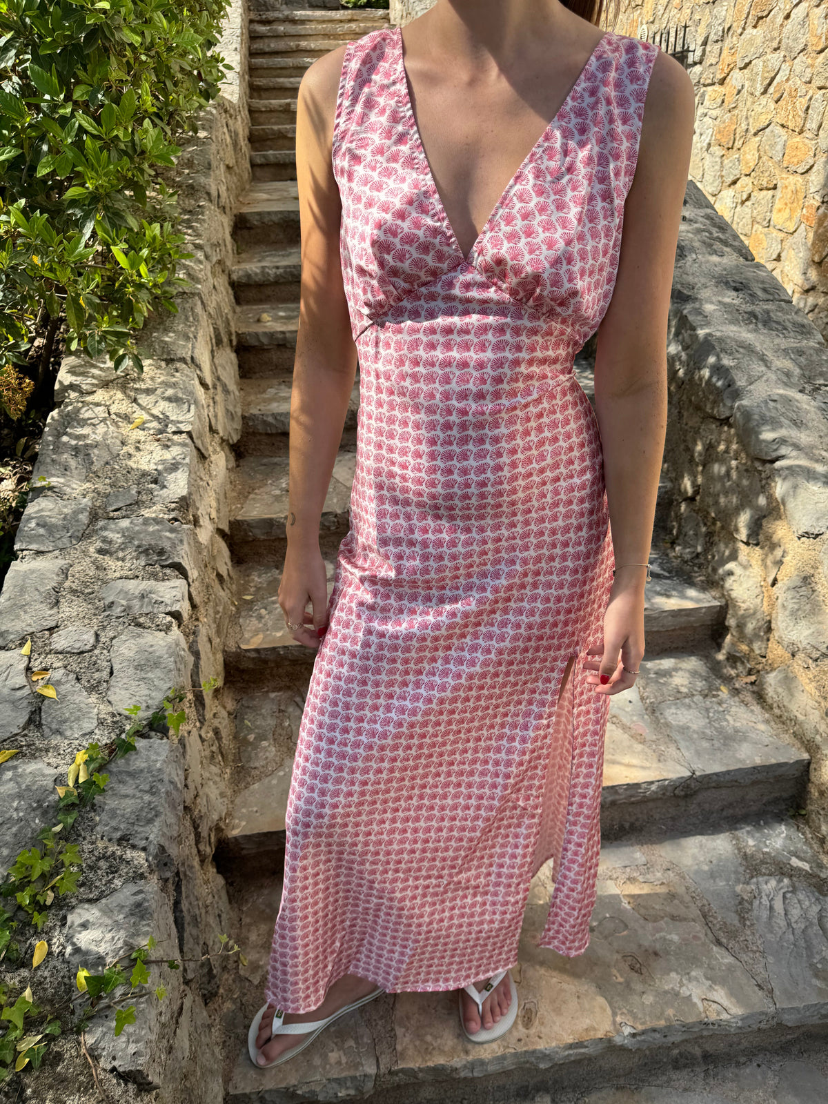 Marielle dress with clam pattern