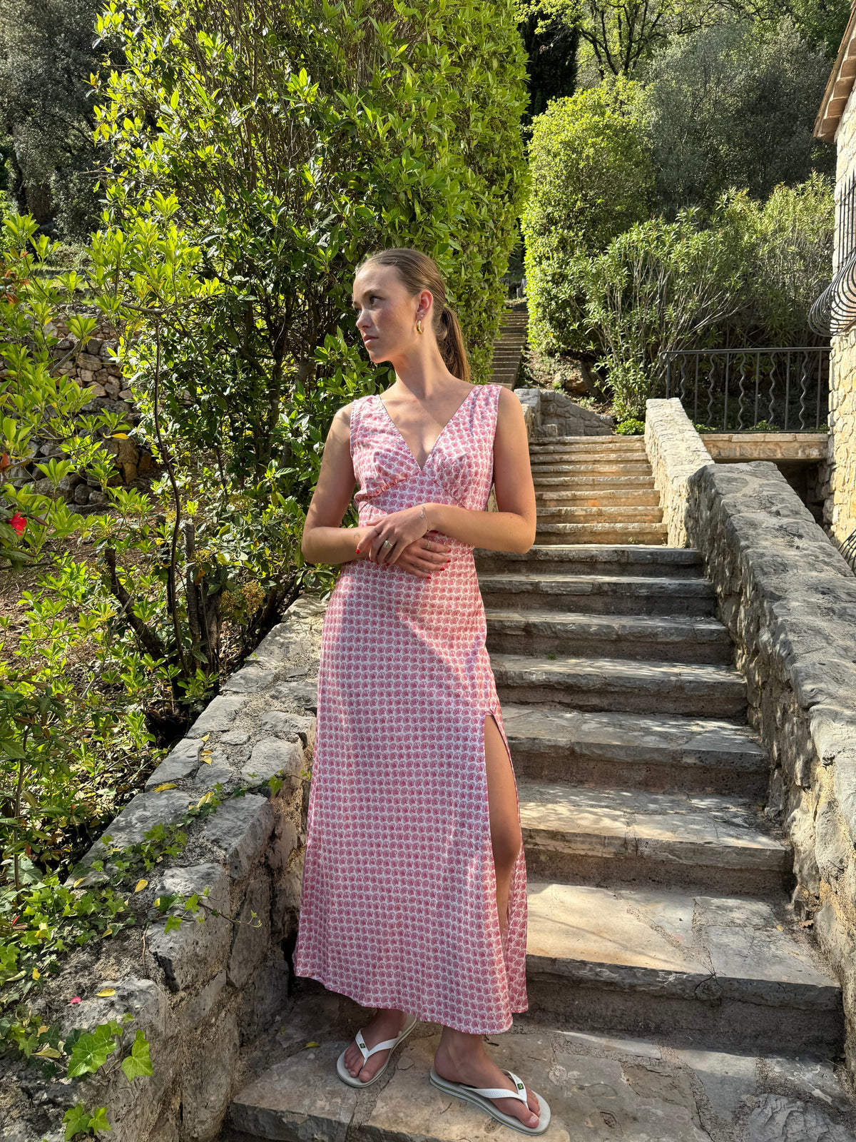 Marielle dress with clam pattern