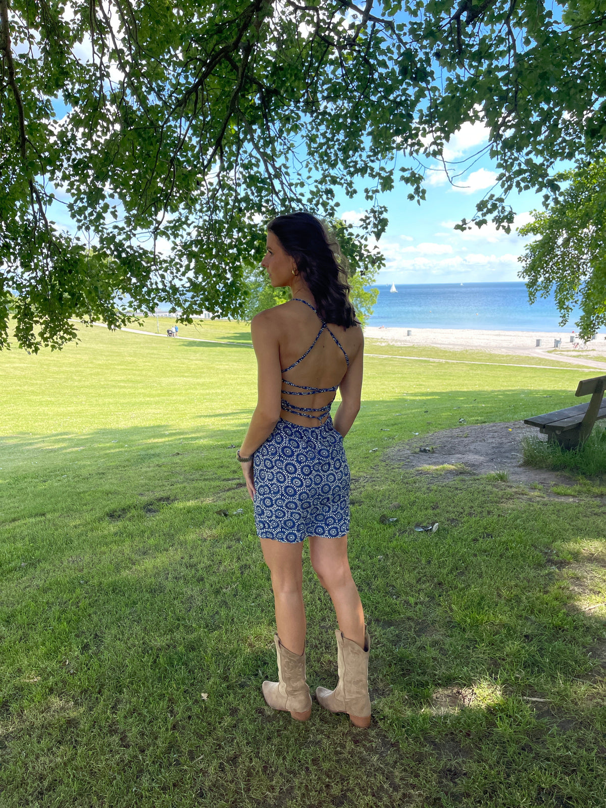 Livaly dress with pattern - Blue