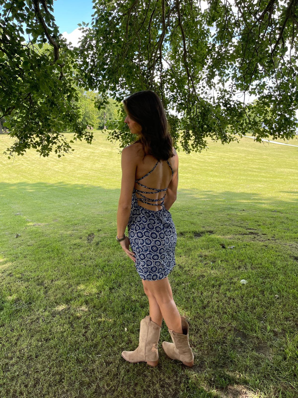 Livaly dress with pattern - Blue