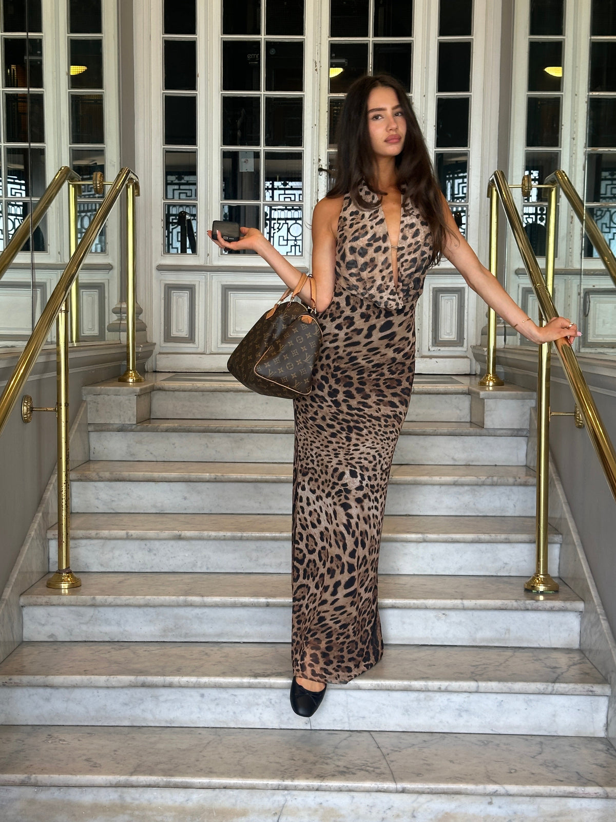 Columbine maxi dress - leopard