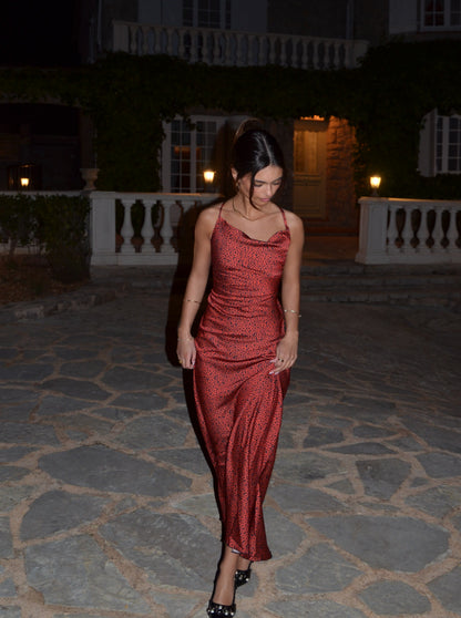 Charline satin dress - Red