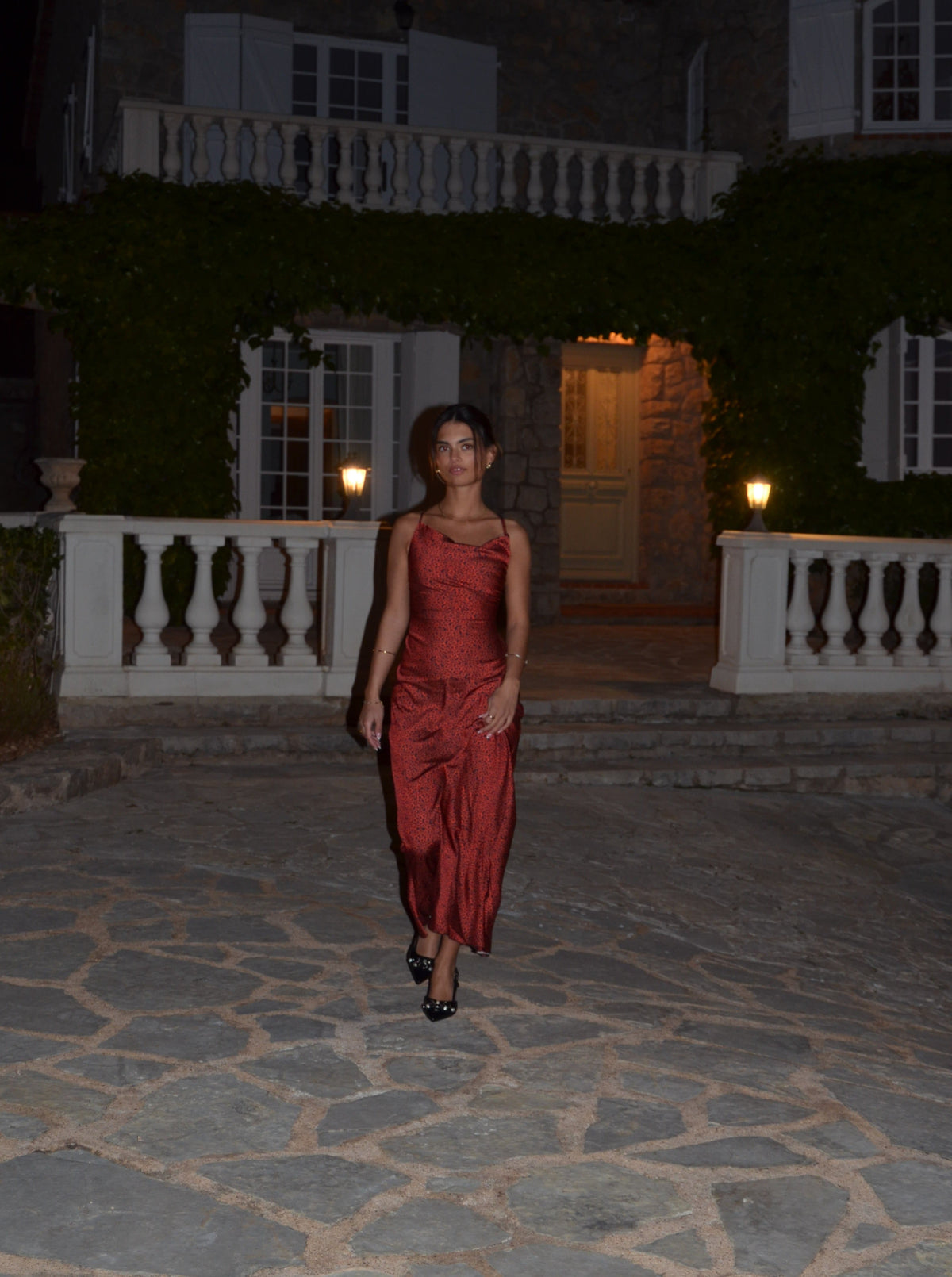 Charline satin dress - Red