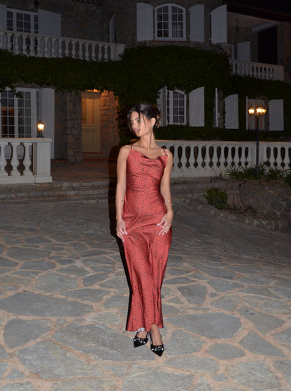 Charline satin dress - Red