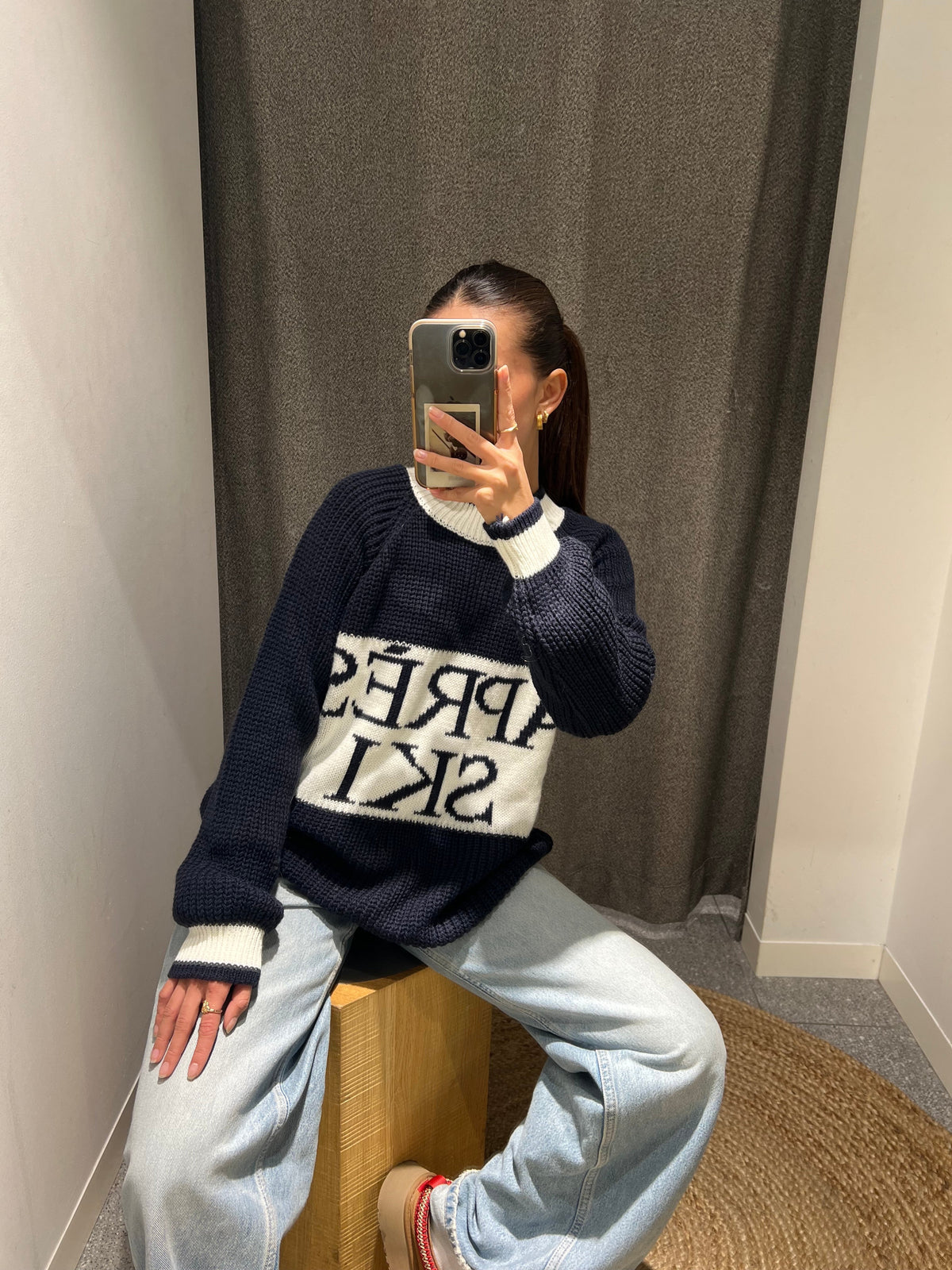 Aprés ski knit - Navy/white