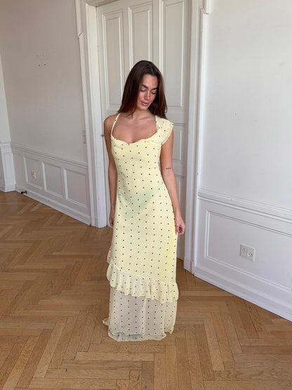 Froda dress with dots - Yellow