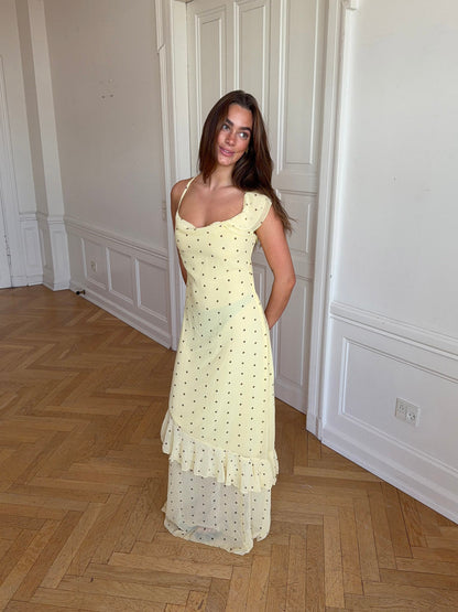 Froda dress with dots - Yellow