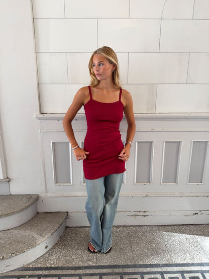 Janna ribbed mini dress - Red