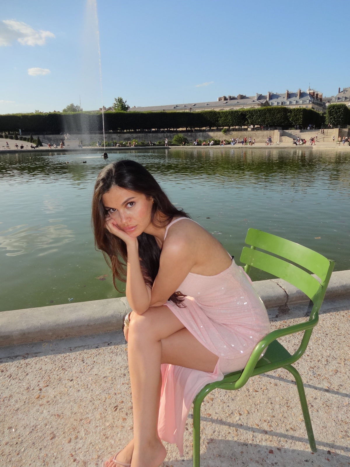 Jullie dress with sequins - Pink