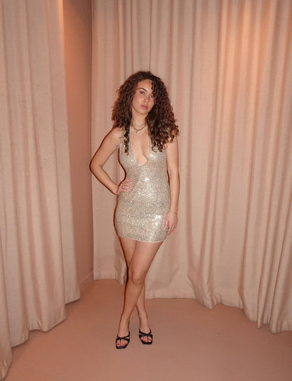 Jennia sequin dress - Beige/Champagne