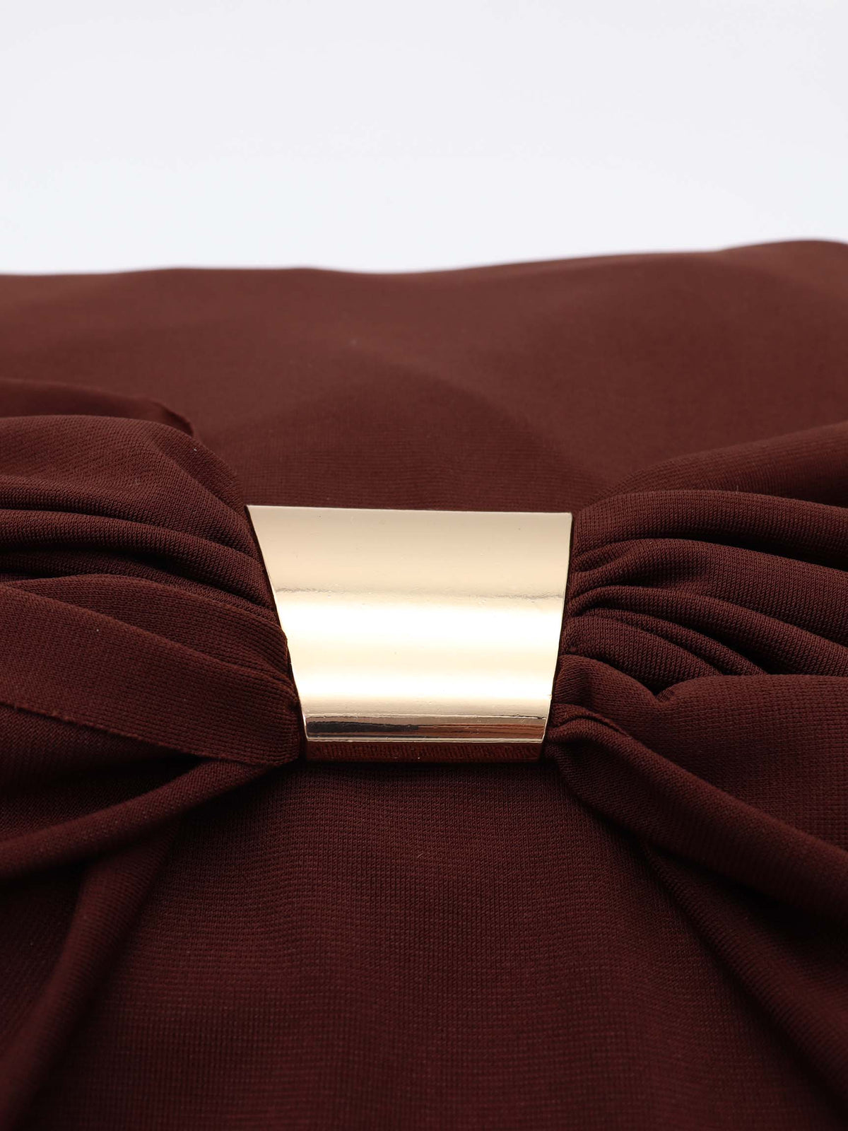 Lea long sleeve dress with gold detail - Brown