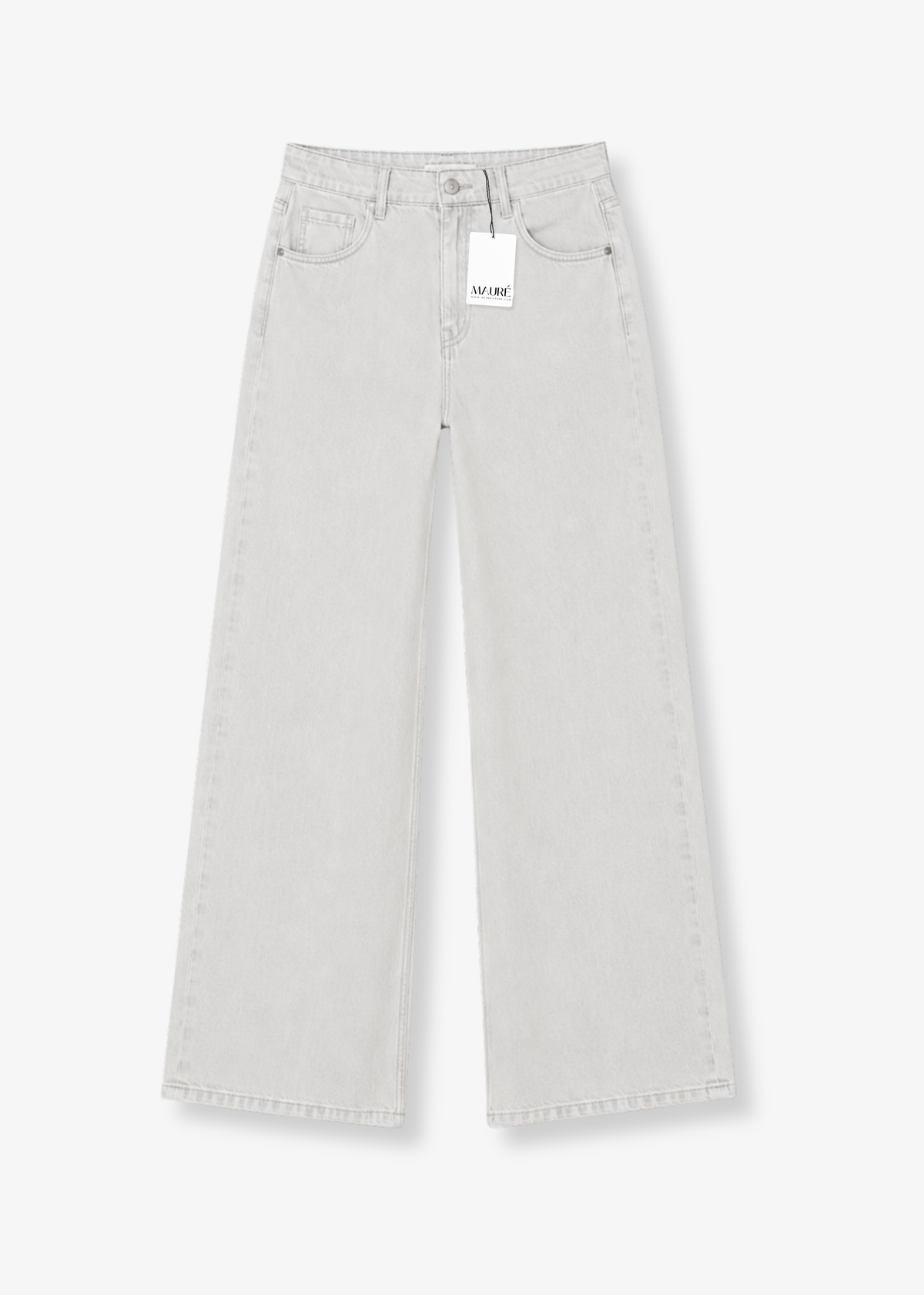 Mid waist super wide leg jeans light washed grey (tall)