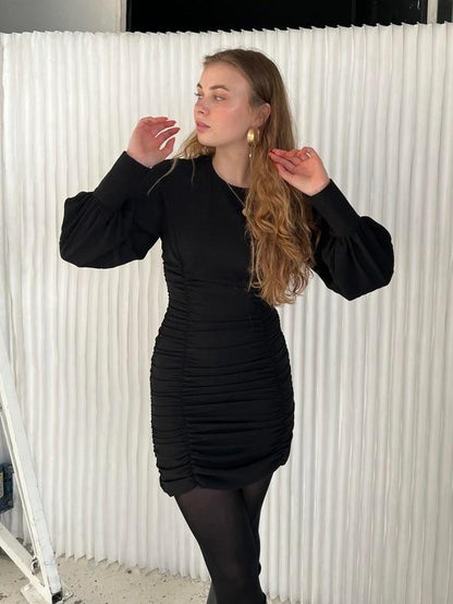 Anna Olympia scrunch dress - Black