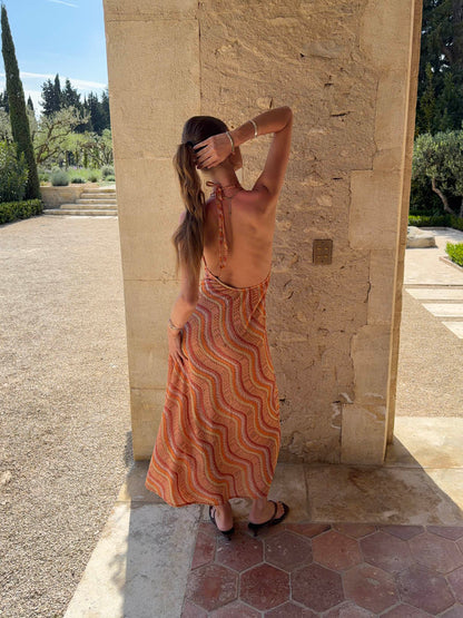 Klea dress with pattern - Orange