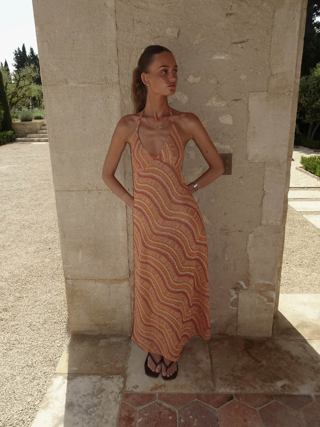 Klea dress with pattern - Orange