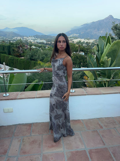 Susyla dress in zebra print – Black/white/grey