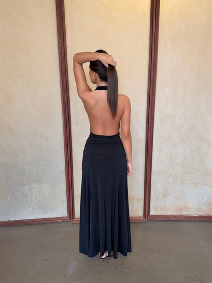 Redina dress with open back - Black