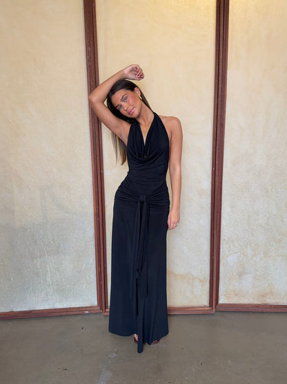 Redina dress with open back - Black