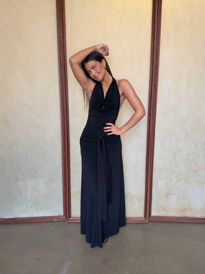 Redina dress with open back - Black