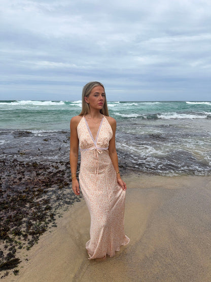 Kiliana dress with flowers - Orange/white