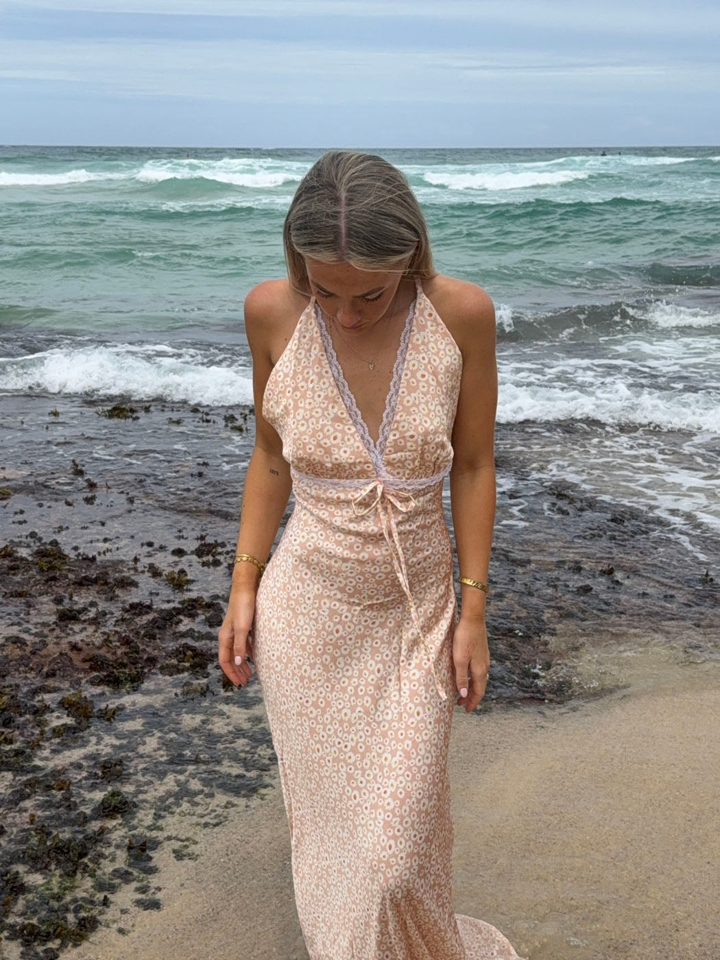 Kiliana dress with flowers - Orange/white