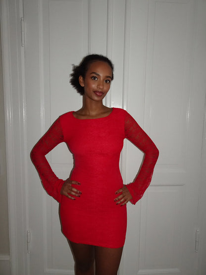 Salline Lace Dress - Red