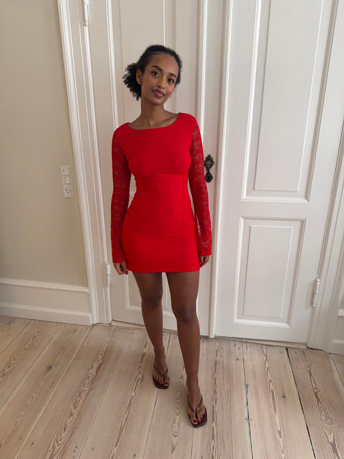 Salline Lace Dress - Red