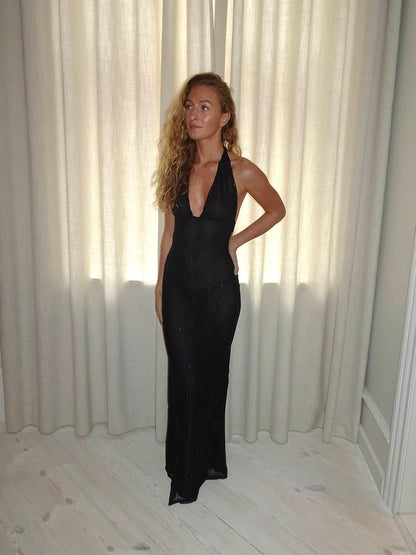 Sotina dress with glitter - Black
