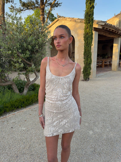 Brutona dress with sequins - Beige