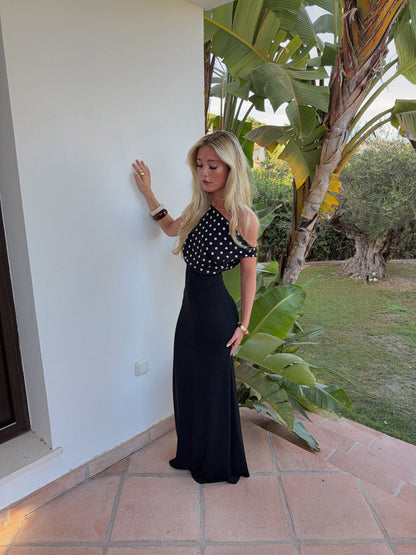 Kimmaya dress with polka dots - Black