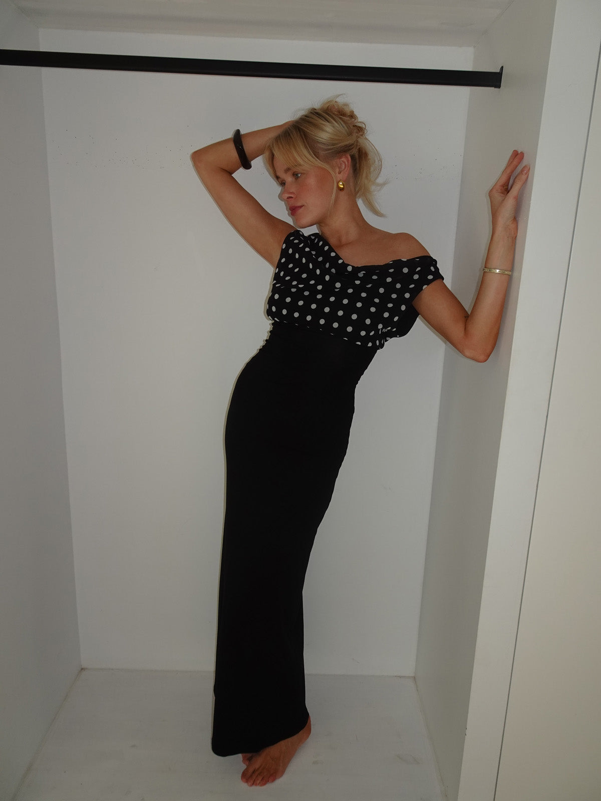 Kimmaya dress with polka dots - Black