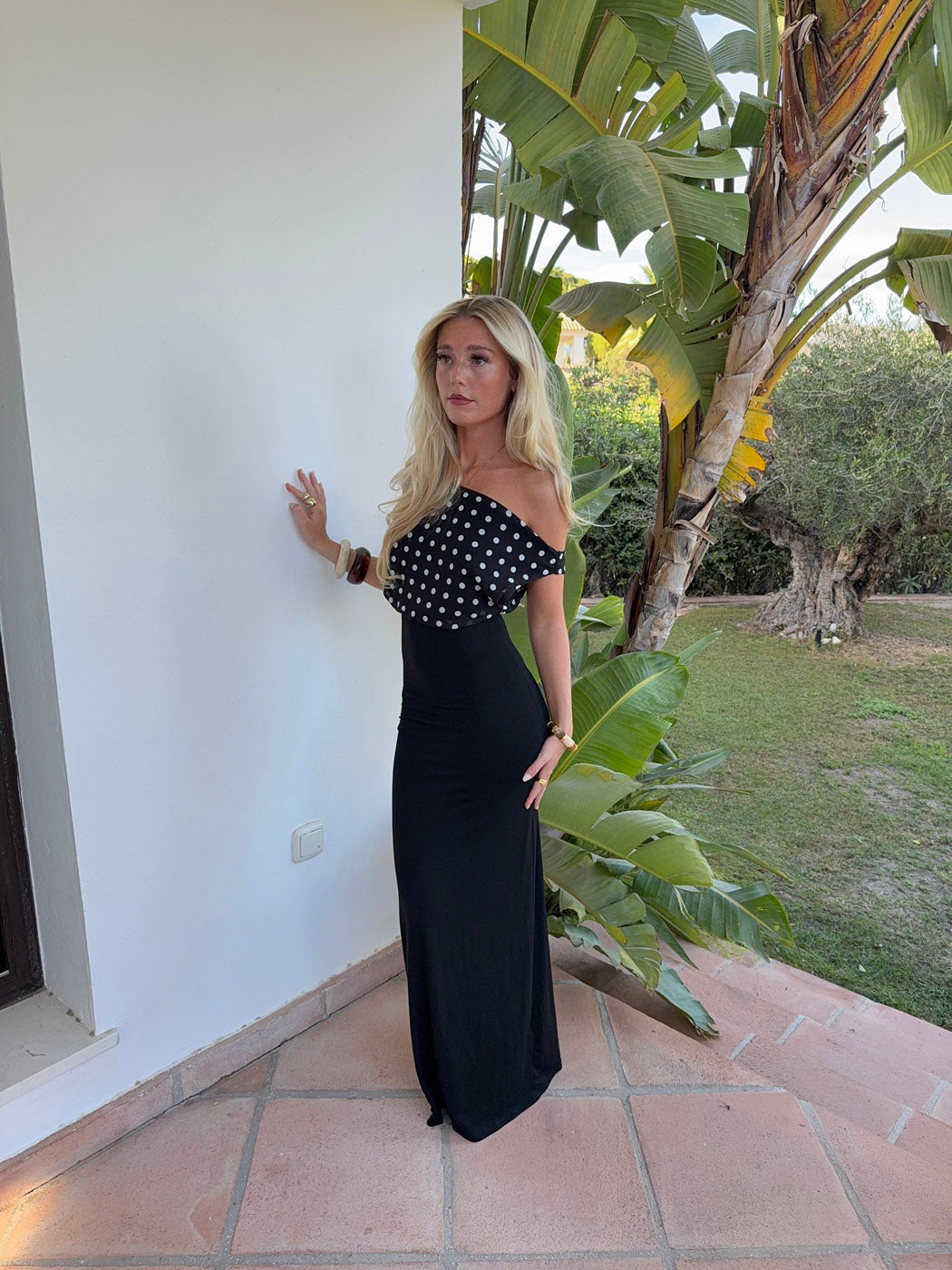 Kimmaya dress with polka dots - Black