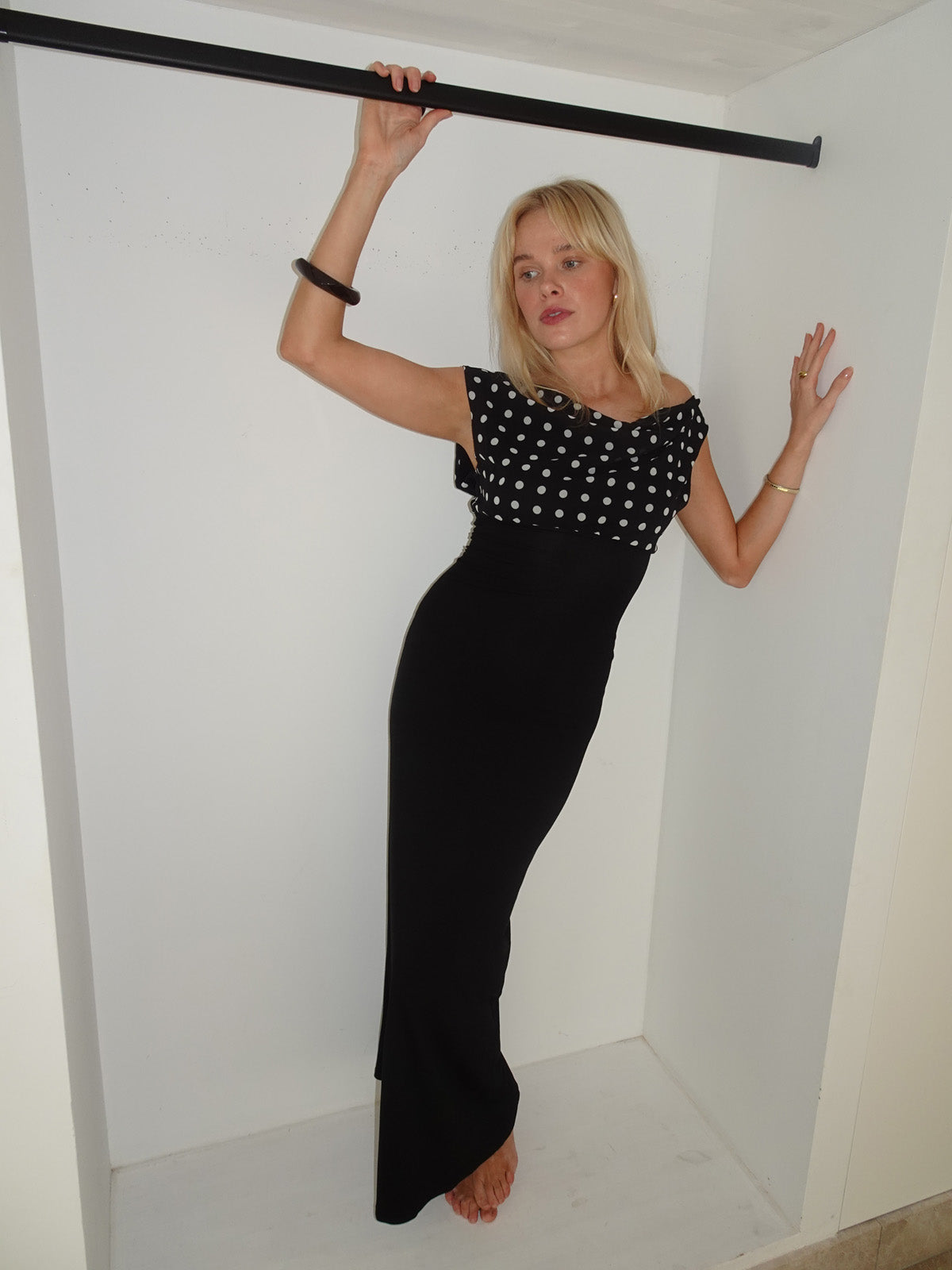 Kimmaya dress with polka dots - Black