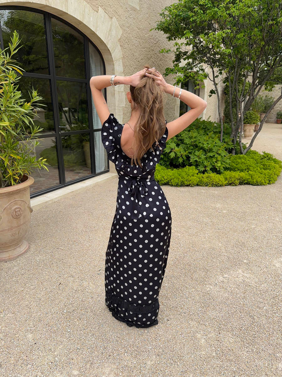 Luvana dress with polka dots – Black/white