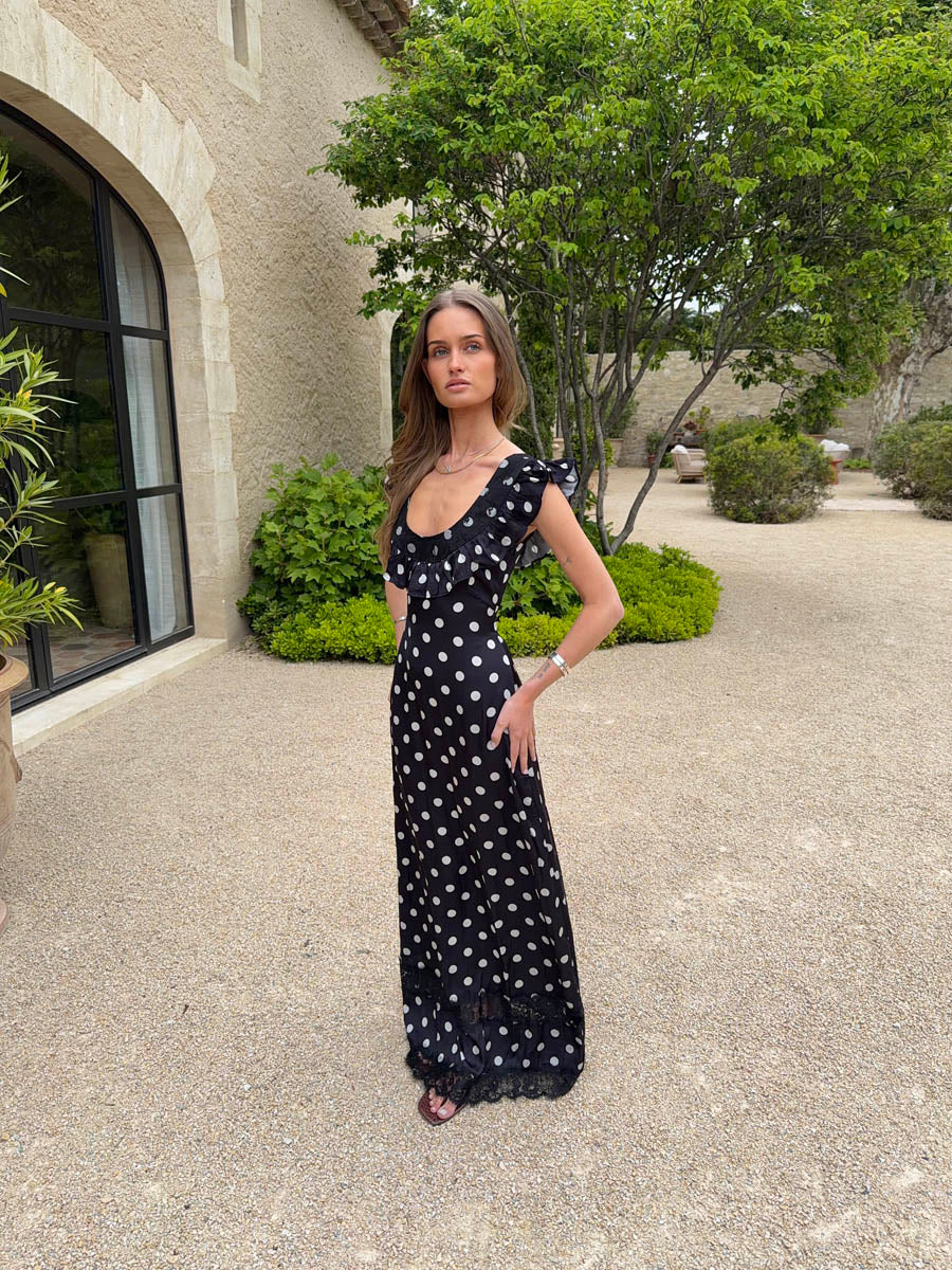 Luvana dress with polka dots – Black/white