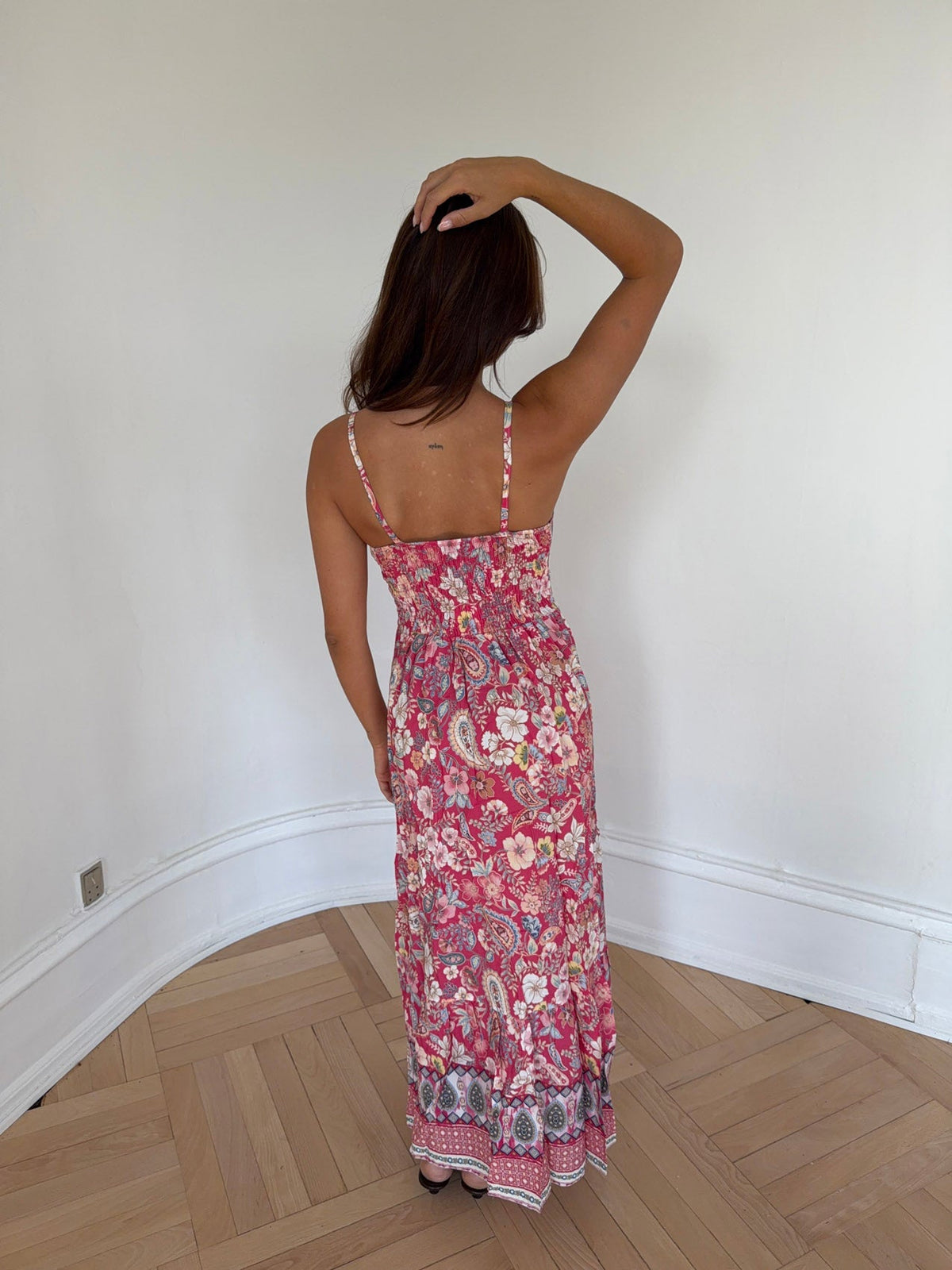 Anastasia maxi dress with pattern - Pink