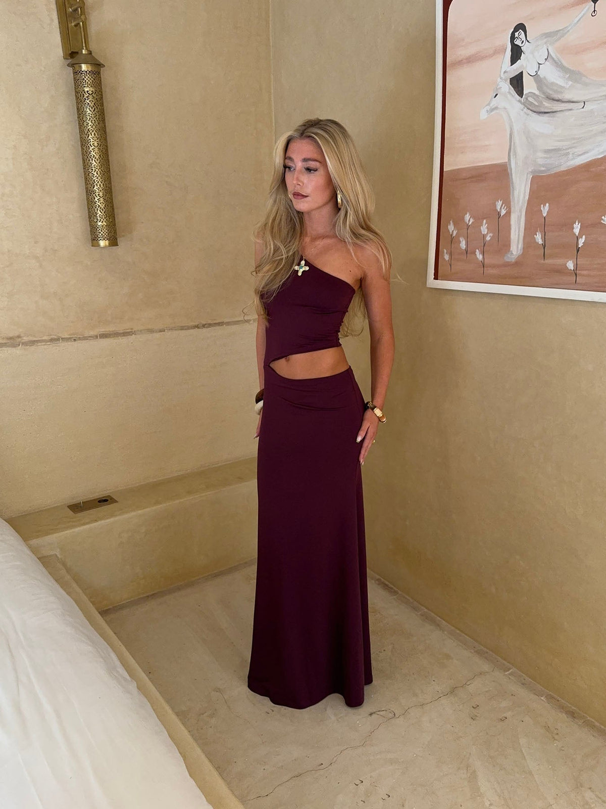Baili maxi dress with cut out - Purple