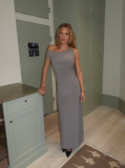 Mina off shoulder dress - Taupe