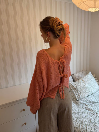 Berna knit with tie detail - Rose