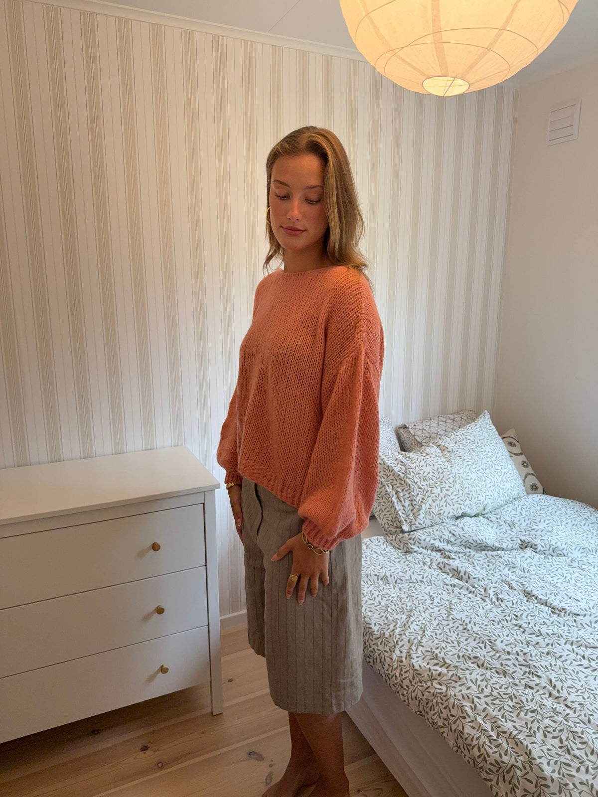 Berna knit with tie detail - Rose