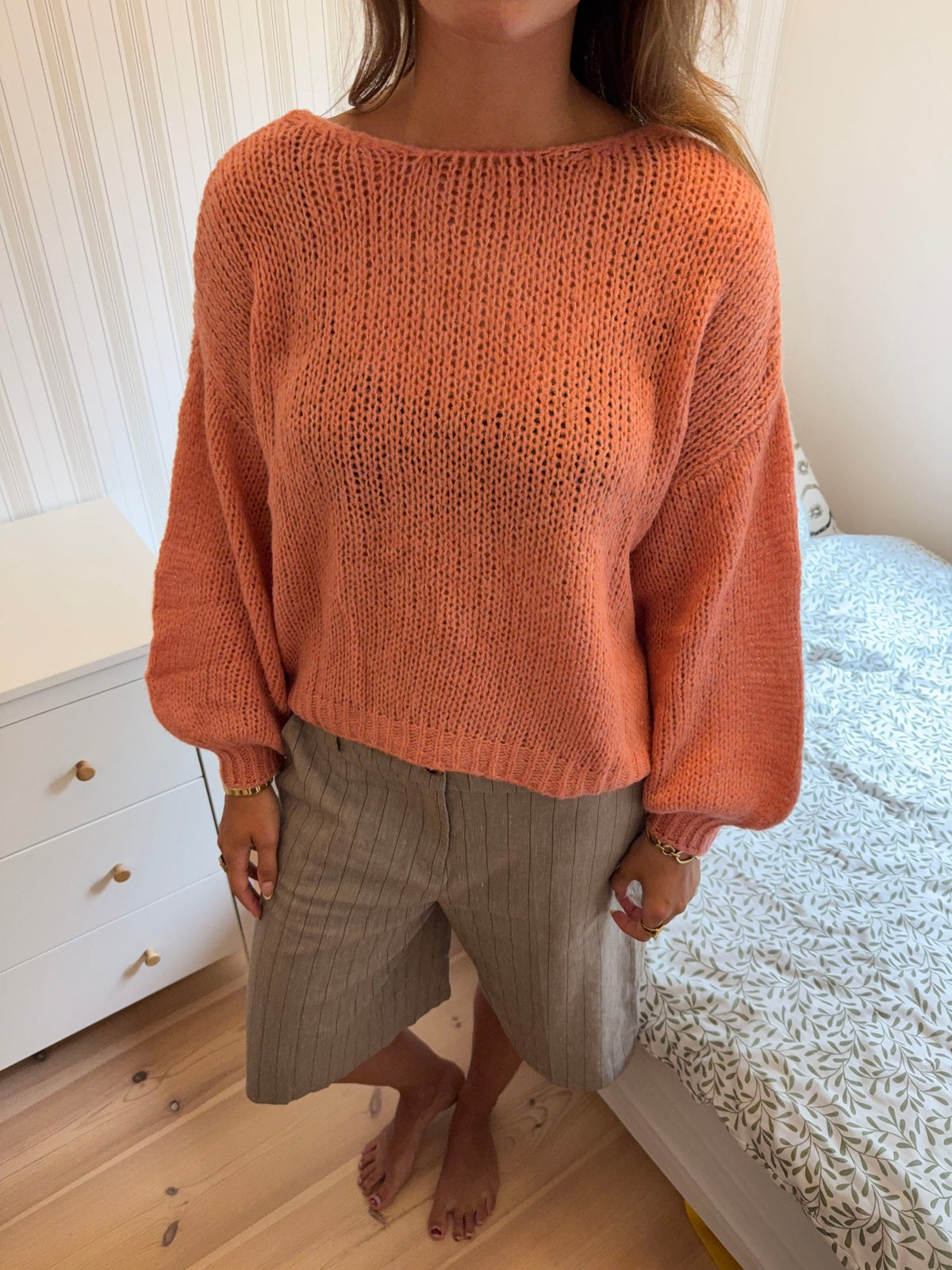 Berna knit with tie detail - Rose