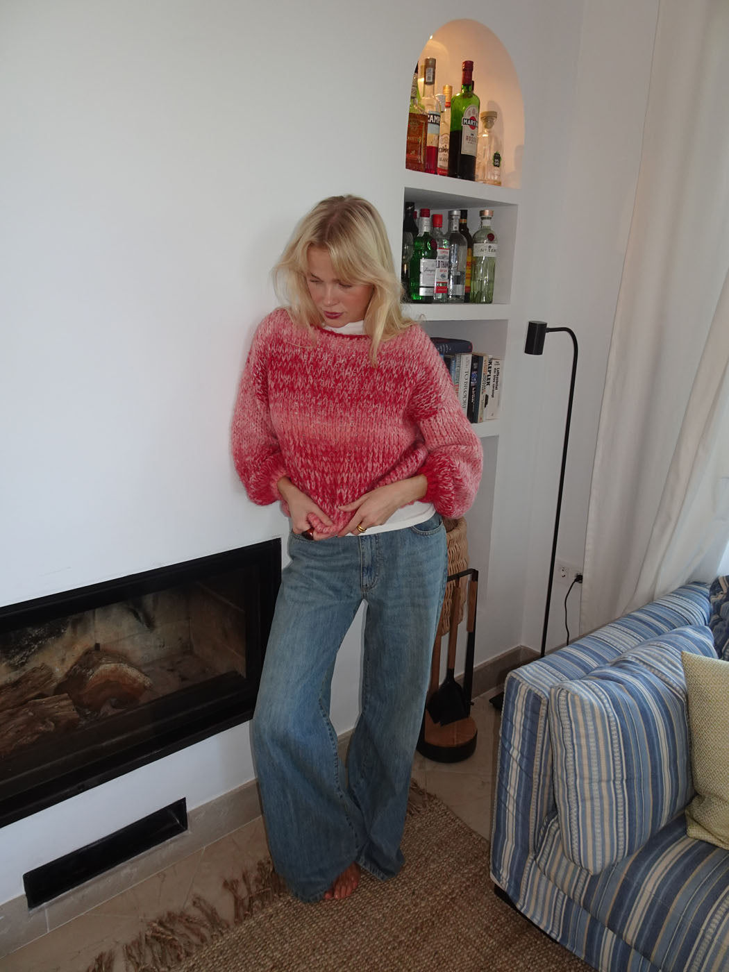 Pastana knitted sweater – Pink/red